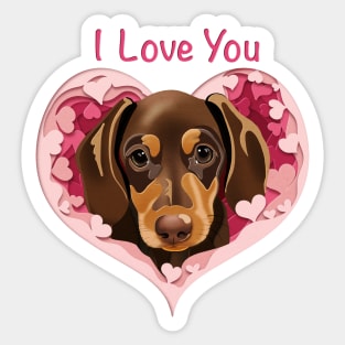 I Love You Sausage Sticker